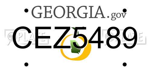 CEZ5489 Georgia License Plate