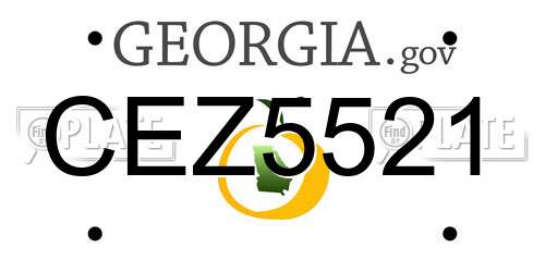 CEZ5521 Georgia License Plate