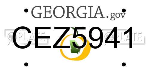 CEZ5941 Georgia License Plate