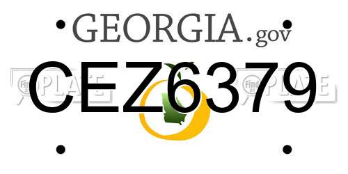 CEZ6379 Georgia License Plate