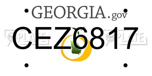 CEZ6817 Georgia License Plate