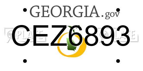 CEZ6893 Georgia License Plate