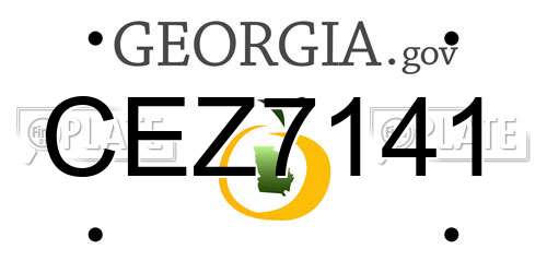 CEZ7141 Georgia License Plate
