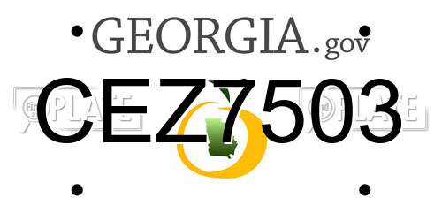 CEZ7503 Georgia License Plate