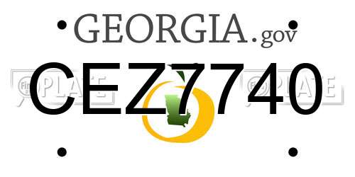 CEZ7740 Georgia License Plate
