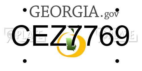 CEZ7769 Georgia License Plate