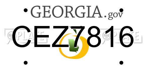 CEZ7816 Georgia License Plate
