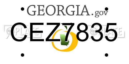 CEZ7835 Georgia License Plate