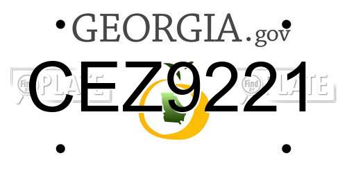 CEZ9221 Georgia License Plate