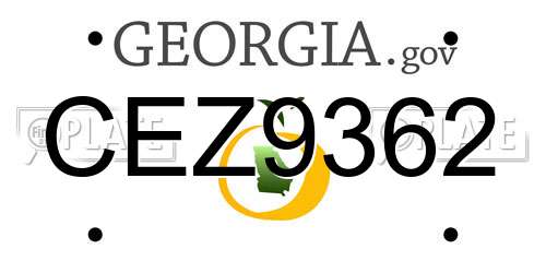 CEZ9362 Georgia License Plate