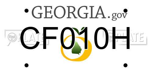 CF010H Georgia License Plate