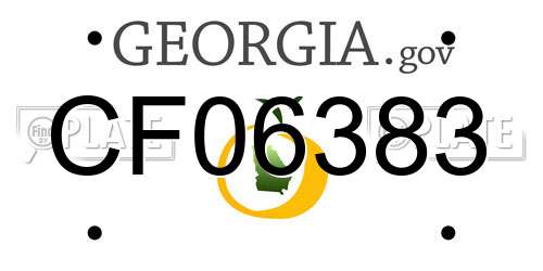 CF06383 Georgia License Plate