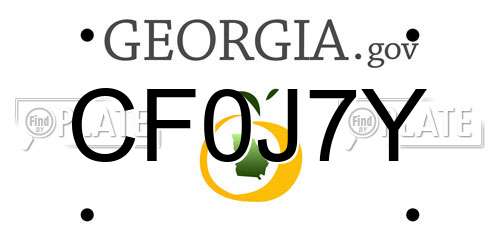 CF0J7Y Georgia License Plate