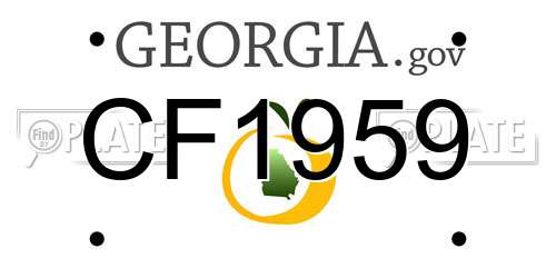 CF1959 Georgia License Plate