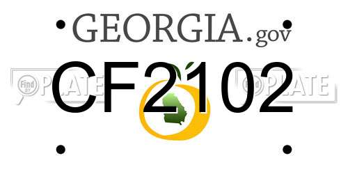 CF2102 Georgia License Plate