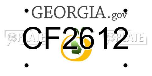 CF2612 Georgia License Plate