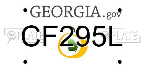 CF295L Georgia License Plate