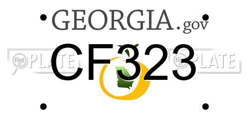 CF323 Georgia License Plate