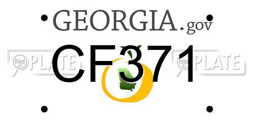 CF371 Georgia License Plate
