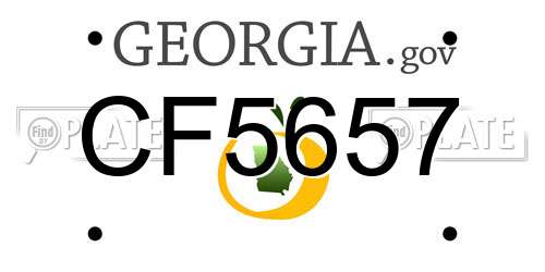 CF5657 Georgia License Plate