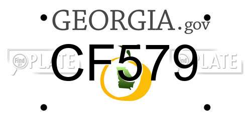 CF579 Georgia License Plate