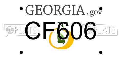 CF606 Georgia License Plate