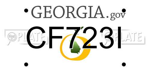CF723I Georgia License Plate