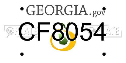 CF8054 Georgia License Plate