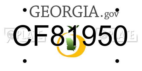 CF81950 Georgia License Plate