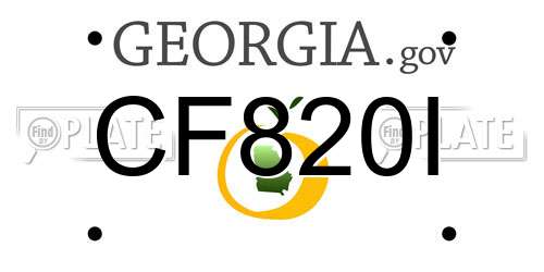 CF820I Georgia License Plate