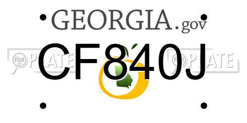 CF840J Georgia License Plate