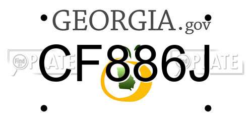 CF886J Georgia License Plate