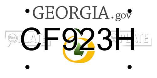 CF923H Georgia License Plate