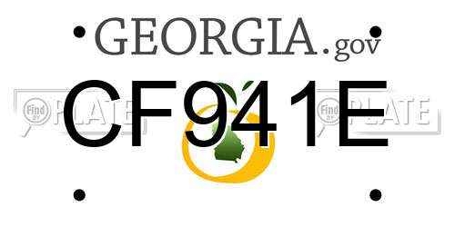 CF941E Georgia License Plate