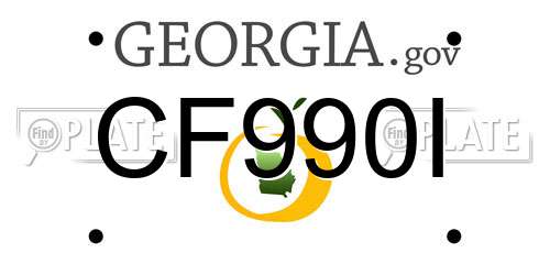 CF990I Georgia License Plate