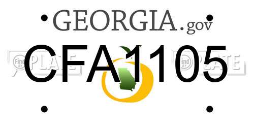 CFA1105 Georgia License Plate