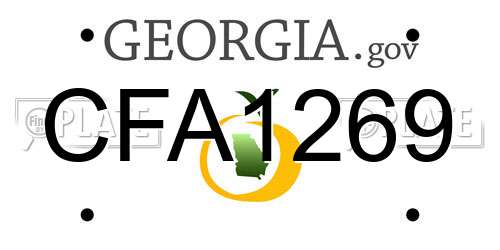 CFA1269 Georgia License Plate