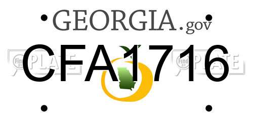 CFA1716 Georgia License Plate