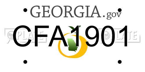 CFA1901 Georgia License Plate