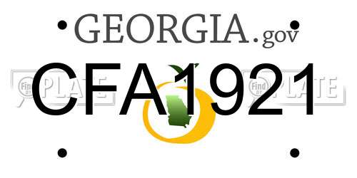CFA1921 Georgia License Plate