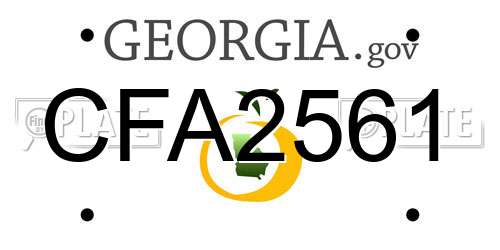 CFA2561 Georgia License Plate