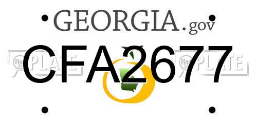 CFA2677 Georgia License Plate