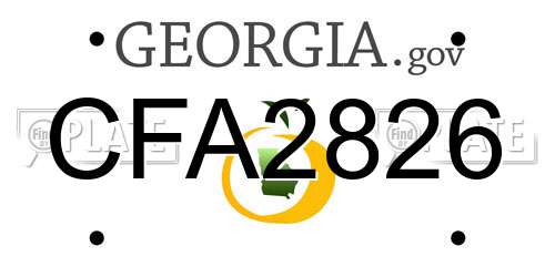 CFA2826 Georgia License Plate
