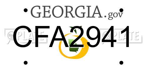 CFA2941 Georgia License Plate