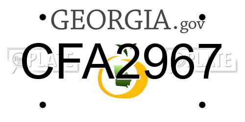 CFA2967 Georgia License Plate