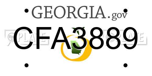CFA3889 Georgia License Plate