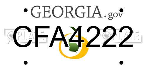 CFA4222 Georgia License Plate