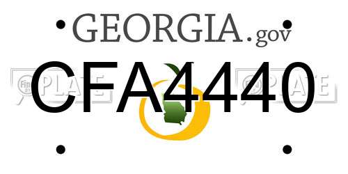 CFA4440 Georgia License Plate