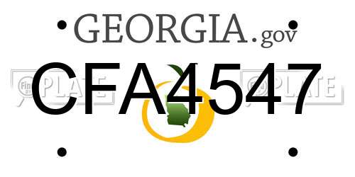 CFA4547 Georgia License Plate