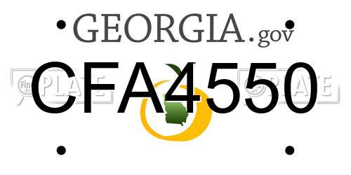 CFA4550 Georgia License Plate